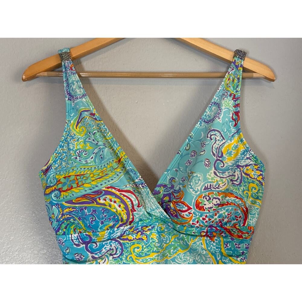 Lauren Ralph Lauren Floral One Piece Swimsuit Print Carnivale Paisley Size 12 - Picture 3 of 9